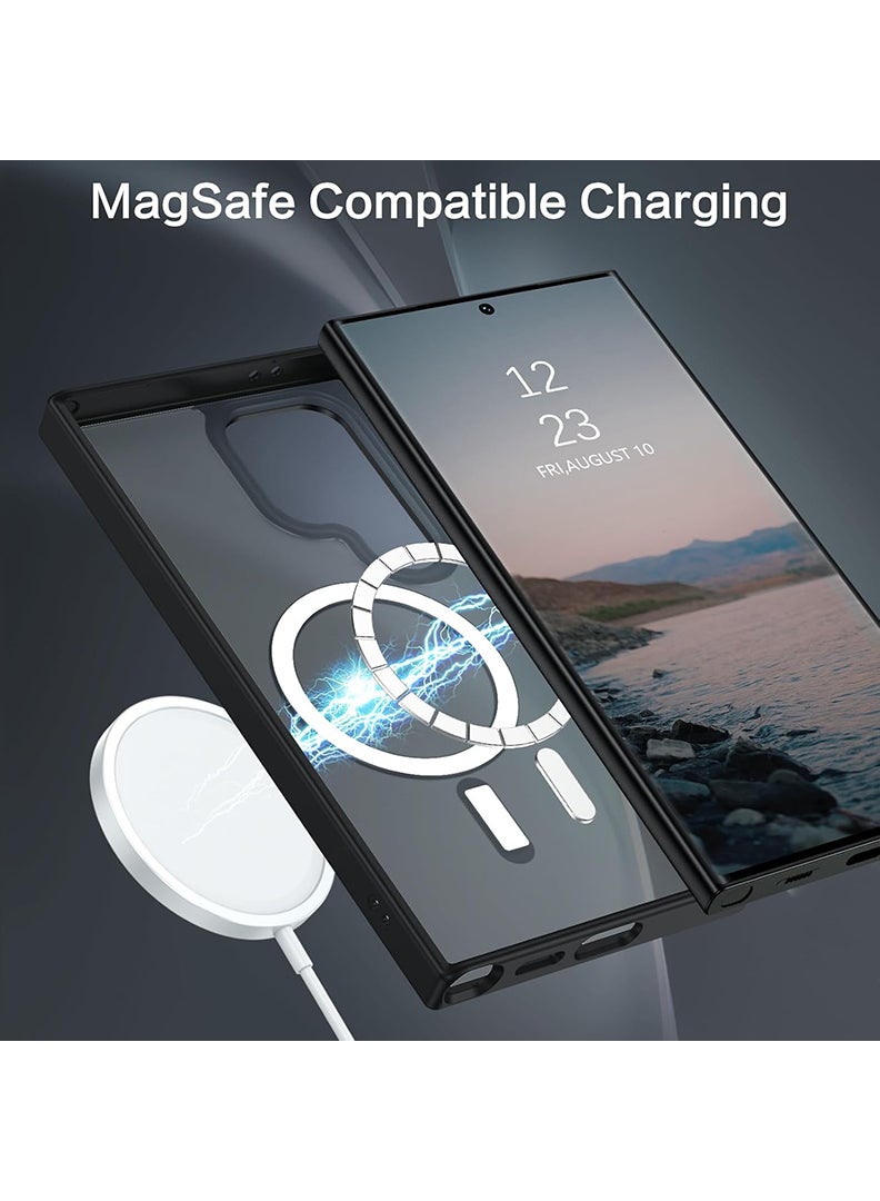 Rivin S24 Ultra Case Magsafe Strong Magnet S24 Ultra Case Military-Grade Protection Scratch-Resistant S24 Ultra Cover Matte Anti-Slip Compatible with Magsafe Accessory- Black - Image 2